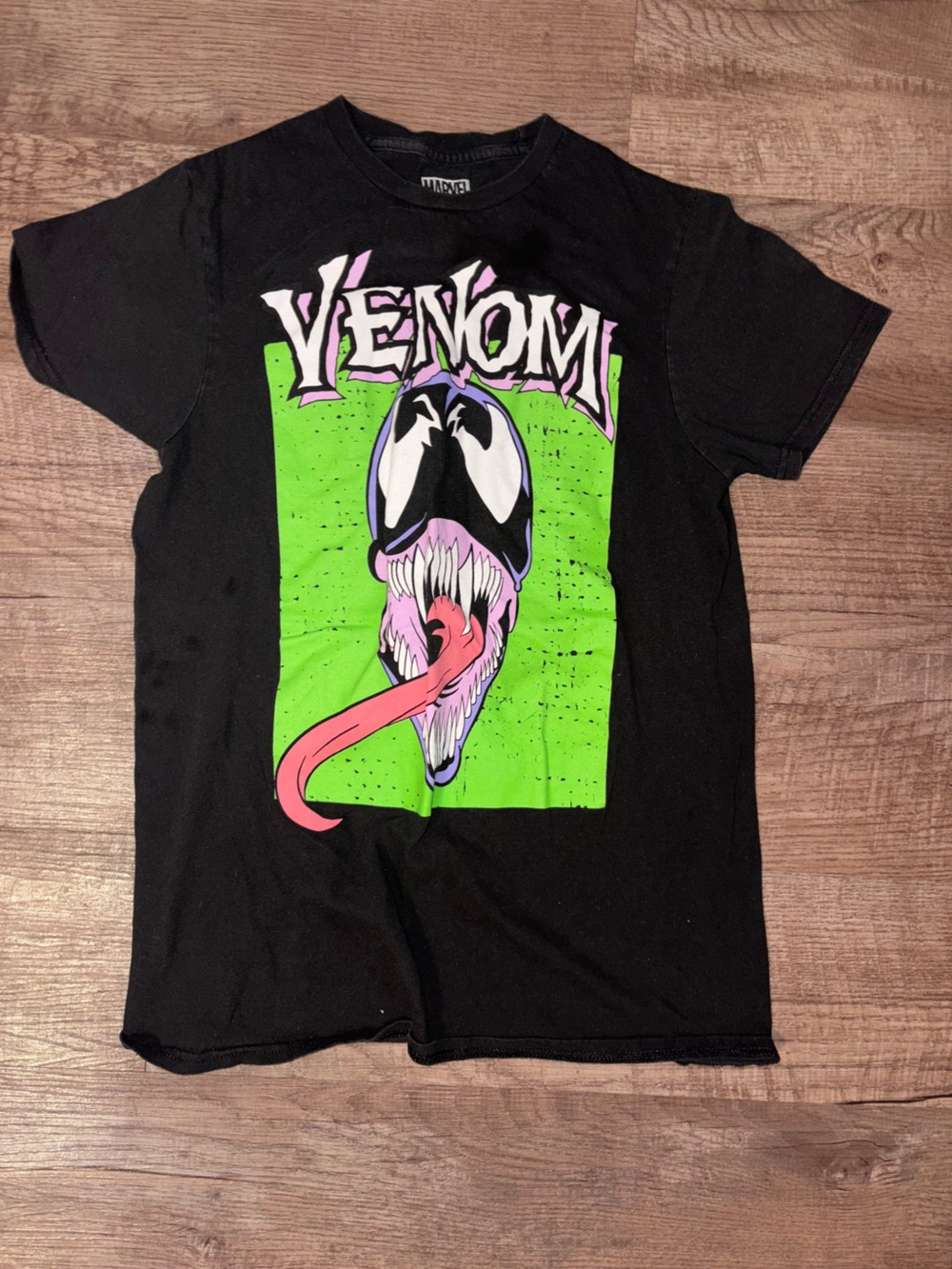 Black Venom Marvel cotton t-shirt with Venom graphic